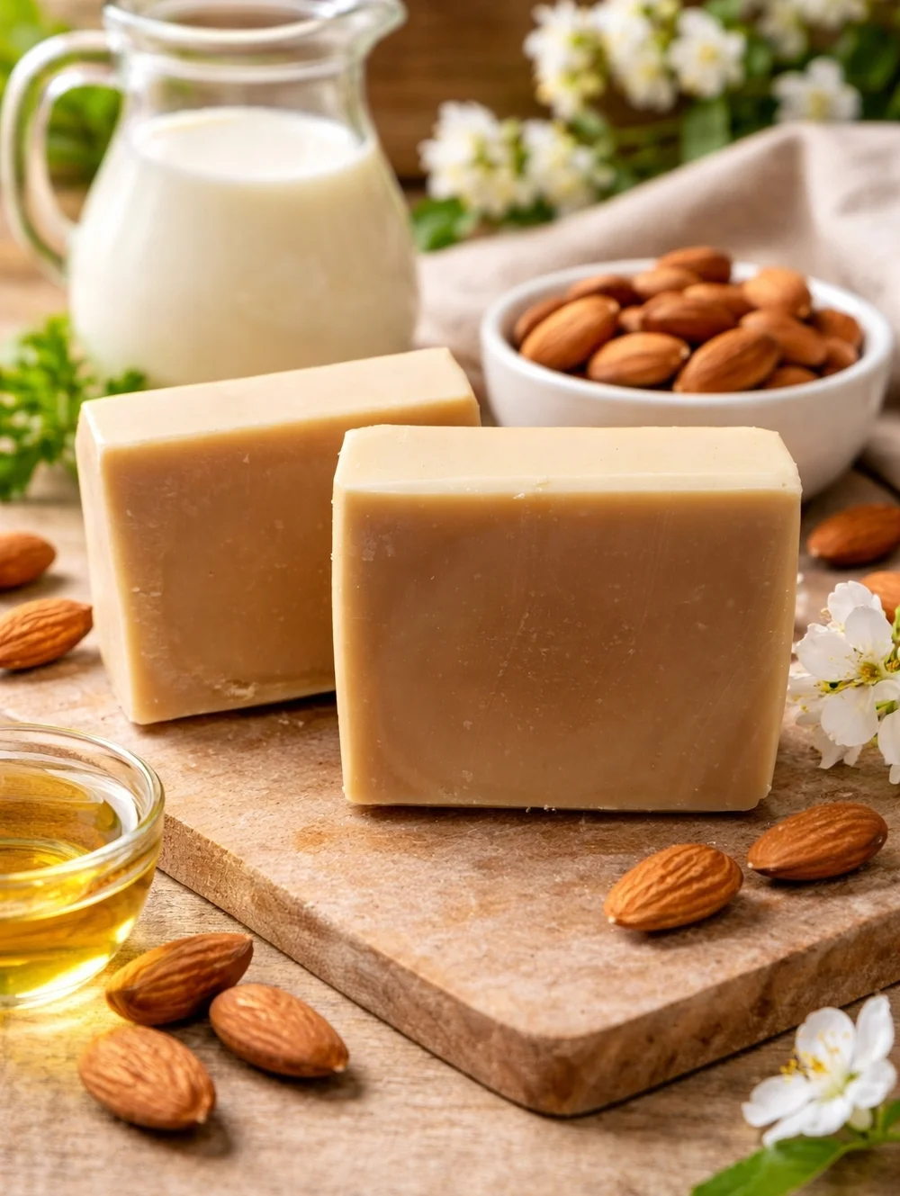 2 Bars Almond Goats Milk Handmade Soap